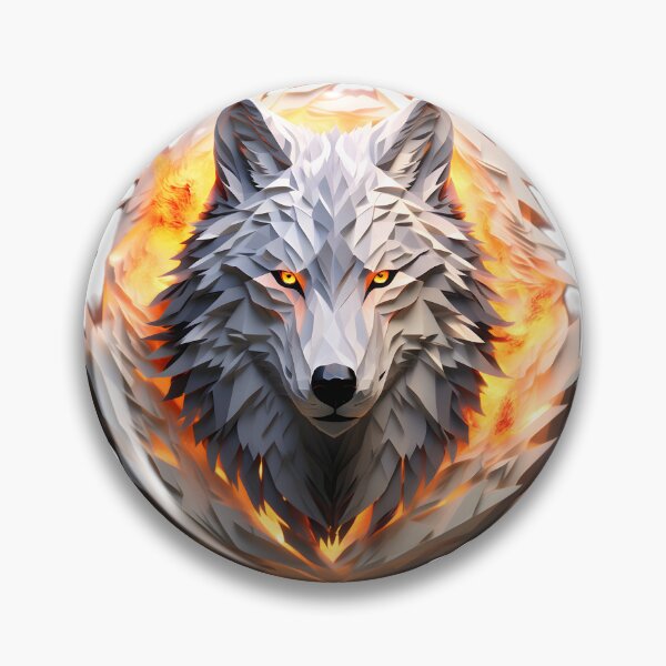 Item preview, polygon wolf in flames designed and sold by Cardsurveyors.