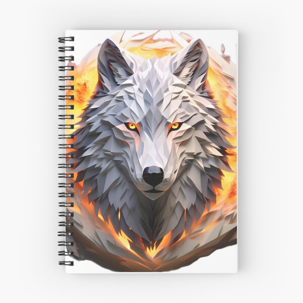Item preview, polygon wolf in flames designed and sold by Cardsurveyors.
