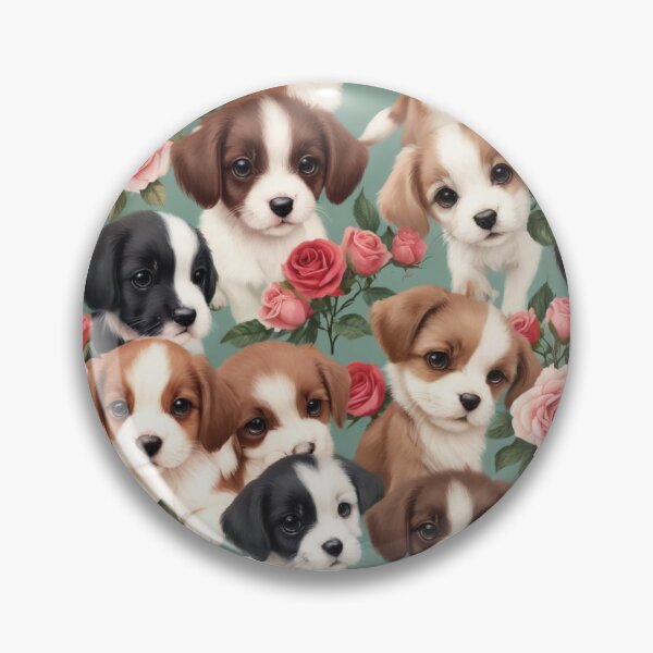 Item preview, Cute Puppies Love Roses  designed and sold by BotunPeony.