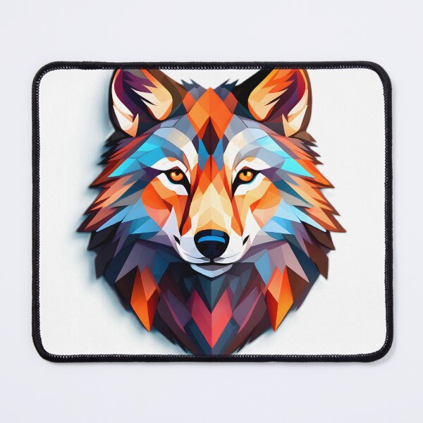 Item preview, geometric wolf designed and sold by Cardsurveyors.