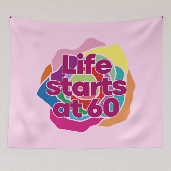 Item preview, Happy 60th Birthday - Life starts at 60  designed and sold by EunsooLee.