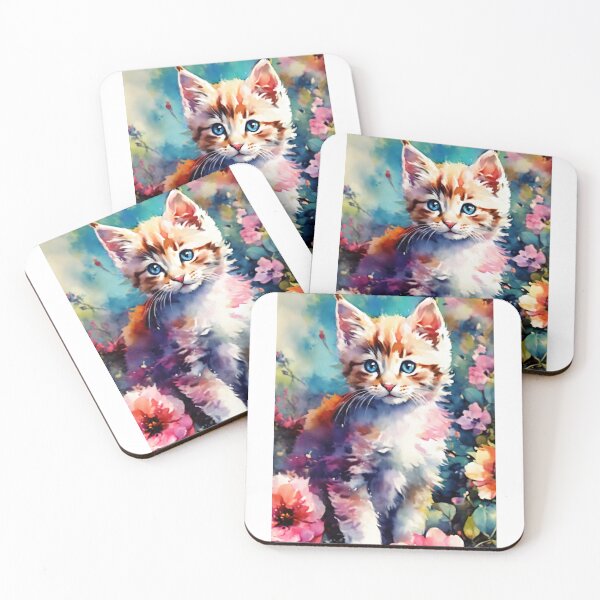 Item preview, Kitten Amidst Blossoming Flowers designed and sold by John v p.