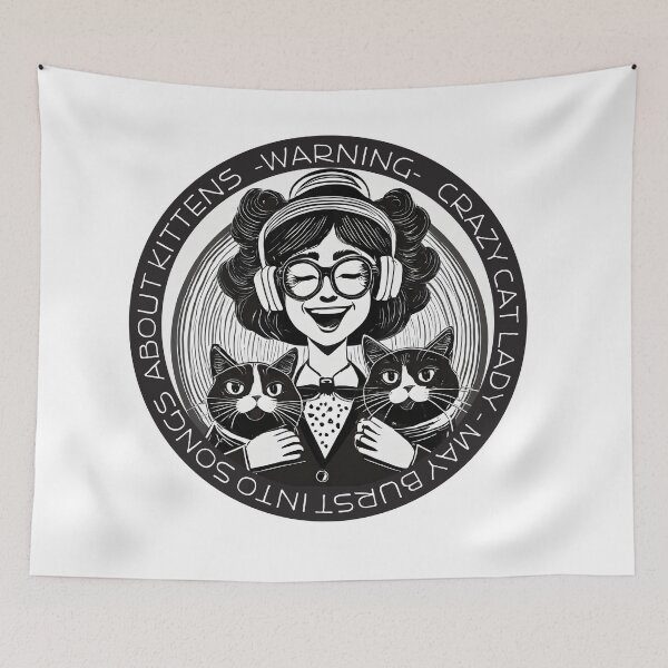 Item preview, Warning! Singing Cat Lady  designed and sold by unthinkabletees.