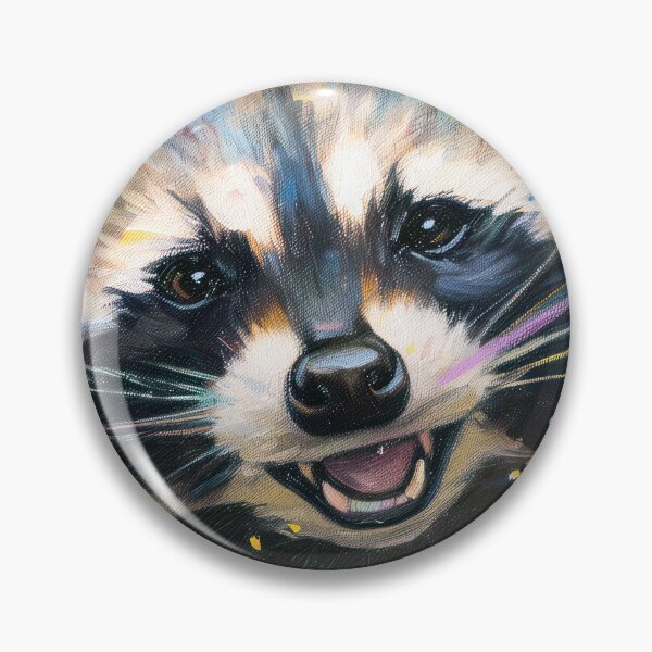 Item preview, Raccoon Duo with Party Hats and Confetti in vibrant painted style designed and sold by OddCorro.