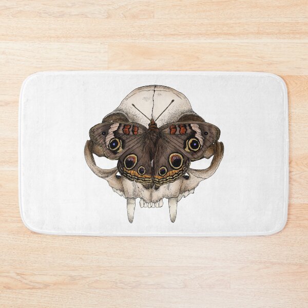 Item preview, Buckeye Butterfly on a Cat Skull designed and sold by Moon Dog Art.