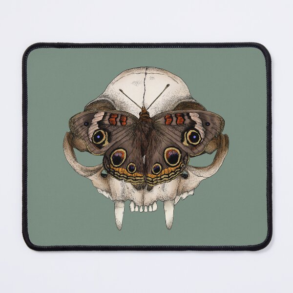 Item preview, Buckeye Butterfly on a Cat Skull designed and sold by Moon Dog Art.