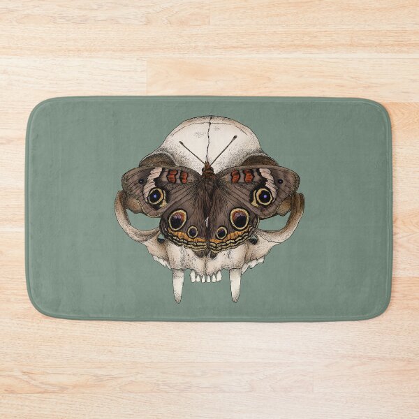 Item preview, Buckeye Butterfly on a Cat Skull designed and sold by Moon Dog Art.