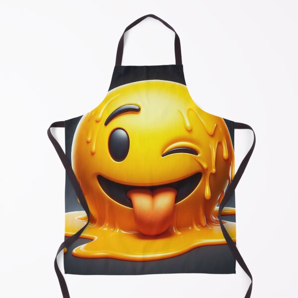 Item preview, Yellow Melting Emoji Winking with a Black Background designed and sold by shanblue6.