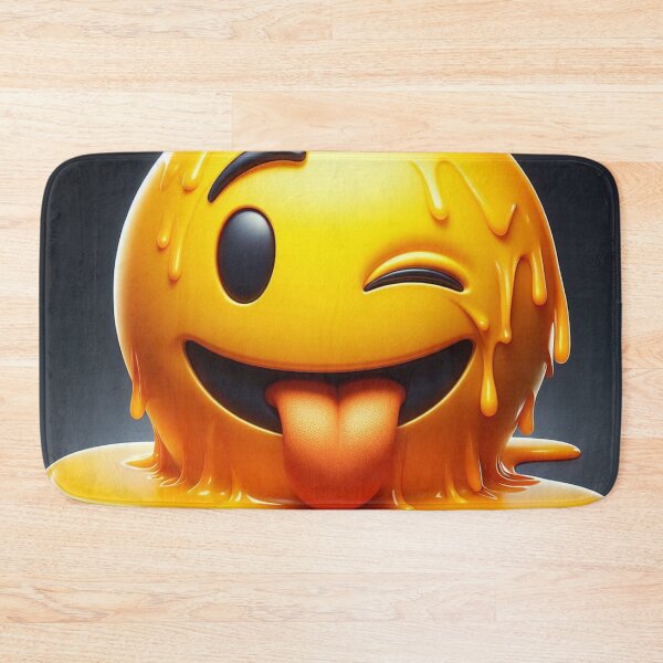 Item preview, Yellow Melting Emoji Winking with a Black Background designed and sold by shanblue6.