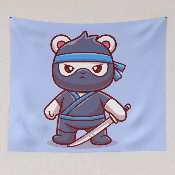 Item preview, Arctic Ninja Bliss: Cute Polar Bear with Sword Cartoon Icon" designed and sold by hjian8219.