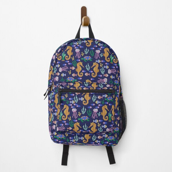 Item preview, Seahorses and turtles Cross Stitch Dark Blue designed and sold by pholiumsigma_design.
