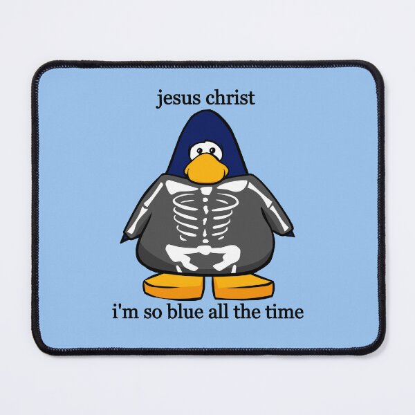 Item preview, phoebe bridgers funeral club penguin skeleton "jesus christ im so blue all the time" !! designed and sold by bbboboo.
