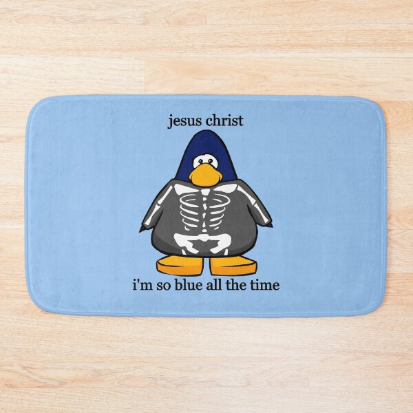 Item preview, phoebe bridgers funeral club penguin skeleton "jesus christ im so blue all the time" !! designed and sold by bbboboo.