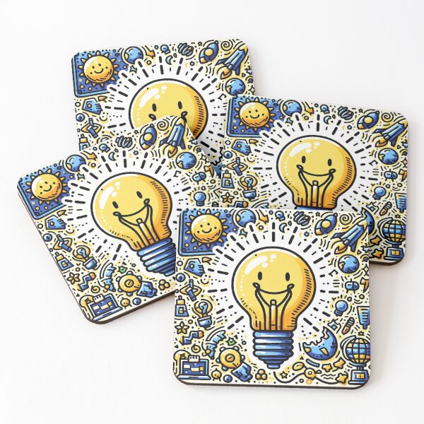 Item preview, Illuminati Smile: Relight Your Life – Whimsical Doodle Lightbulb Art designed and sold by Arte Cartoon From TagTeam Group.