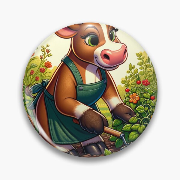 Item preview, Brown swiss planting vegetables.  designed and sold by Moo-larious Creations From Down Udder.