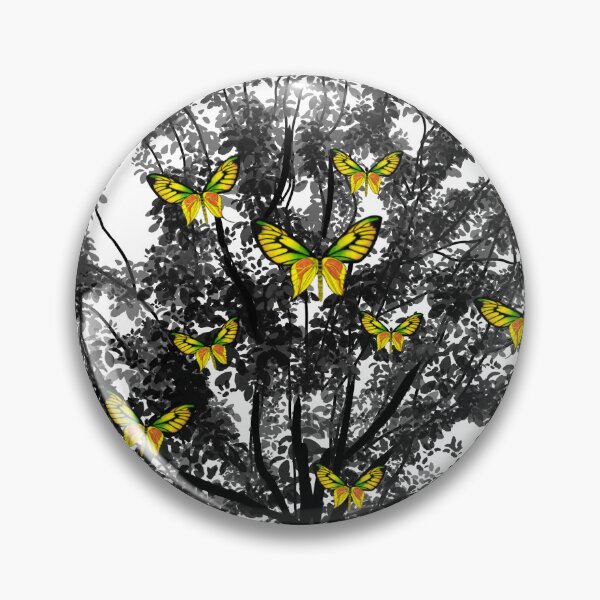 Item preview, Yellow Butterflies in Silhouette Tree designed and sold by ArtAndBliss.