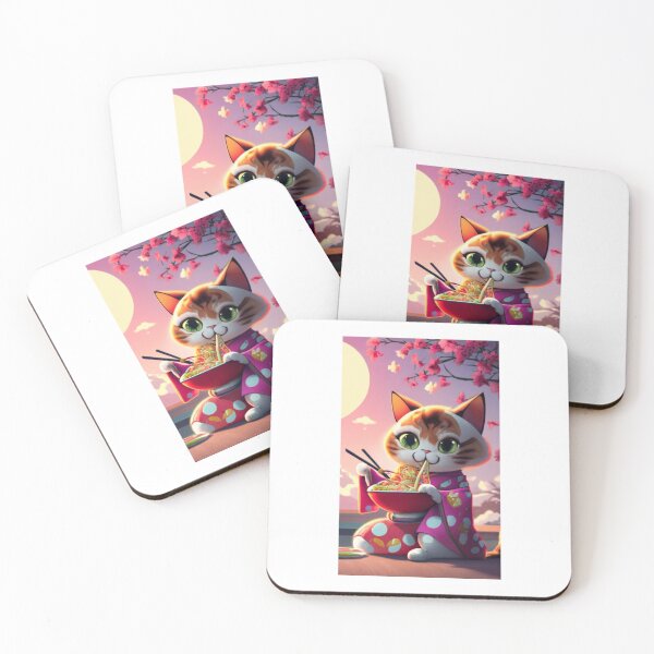 Item preview, biocolor cat eat ramen v24 designed and sold by FenwickDesign99.