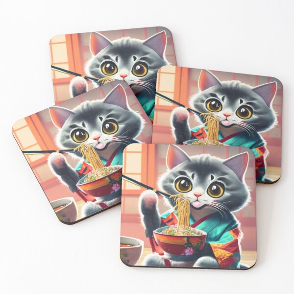 Item preview, biocolor cat eat noodles v25 designed and sold by FenwickDesign99.