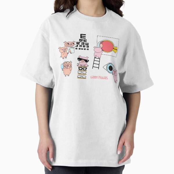Giddy Piggies Eye Exam Pattern Oversized T-Shirt