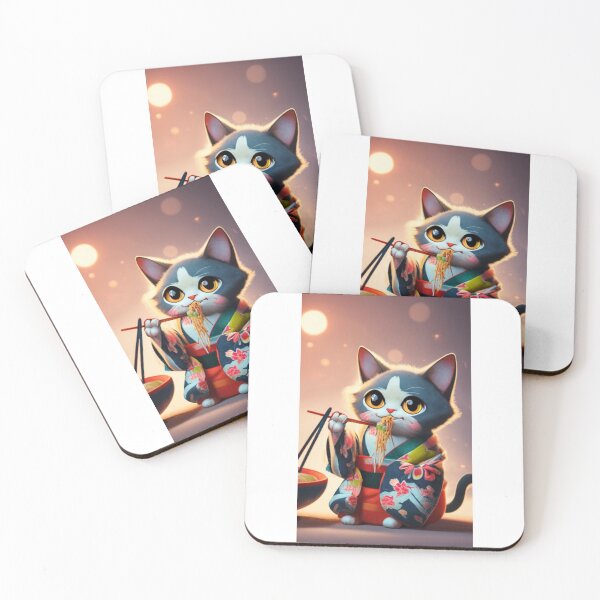 Item preview, biocolor cat eat ramen v26 designed and sold by FenwickDesign99.