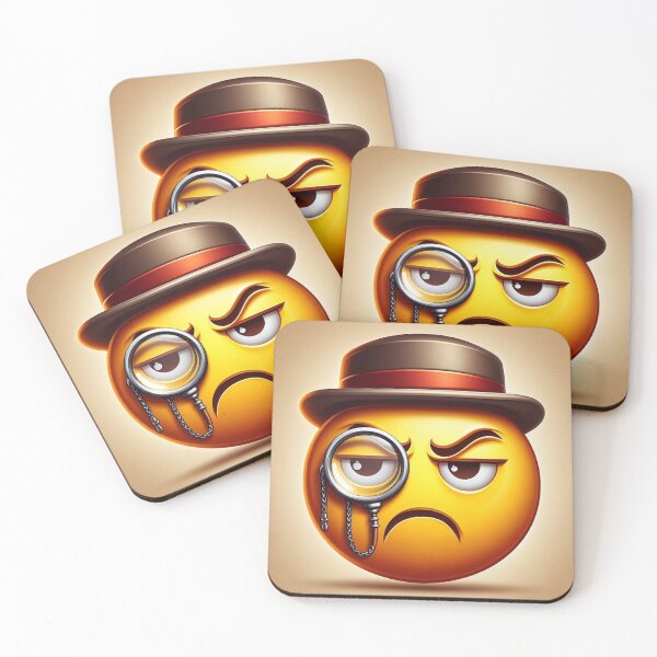 Item preview, Frowning Emoji with Brown Hat and Monocle designed and sold by shanblue6.