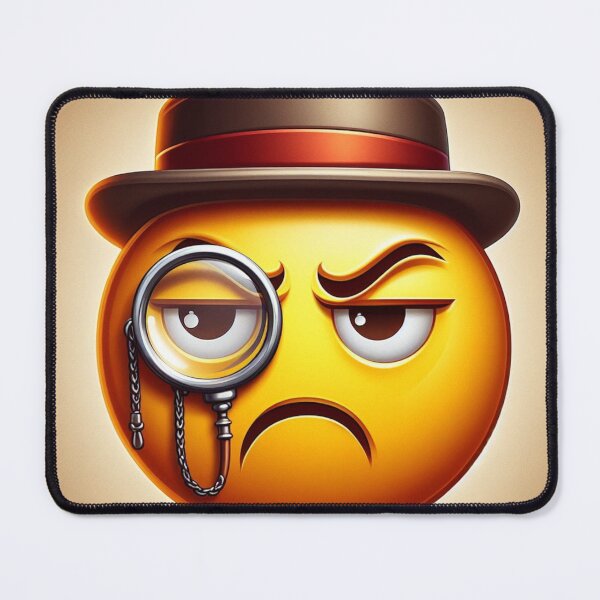 Item preview, Frowning Emoji with Brown Hat and Monocle designed and sold by shanblue6.