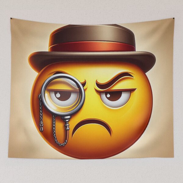 Item preview, Frowning Emoji with Brown Hat and Monocle designed and sold by shanblue6.