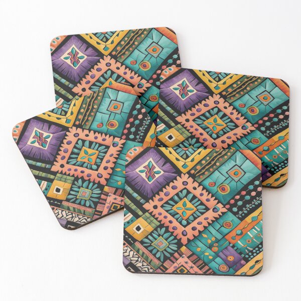 Item preview, Traditional Kilim Pattern, Ethnic Geometric Abstract Scandinavian Design in Watercolor - Tribal, Batik, Indian & Aztec Vintage Pattern,  designed and sold by MyArt23.