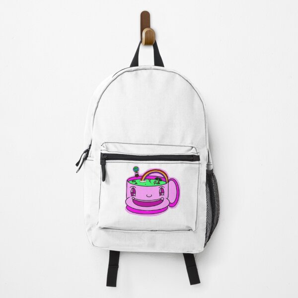 Item preview, A happy smiling pink coffee cup on his head has grass and happiness. designed and sold by cuttertime.