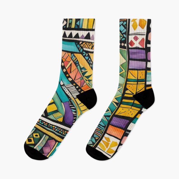 Item preview, Traditional Kilim Pattern, Ethnic Geometric Abstract Scandinavian Design in Watercolor - Tribal, Batik, Indian & Aztec Vintage Pattern,  designed and sold by MyArt23.