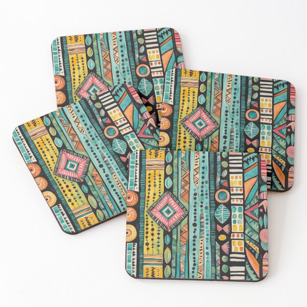 Item preview, Traditional Kilim Pattern, Ethnic Geometric Abstract Scandinavian Design in Watercolor - Tribal, Batik, Indian & Aztec Vintage Pattern,  designed and sold by MyArt23.