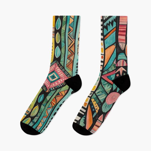 Item preview, Traditional Kilim Pattern, Ethnic Geometric Abstract Scandinavian Design in Watercolor - Tribal, Batik, Indian & Aztec Vintage Pattern,  designed and sold by MyArt23.