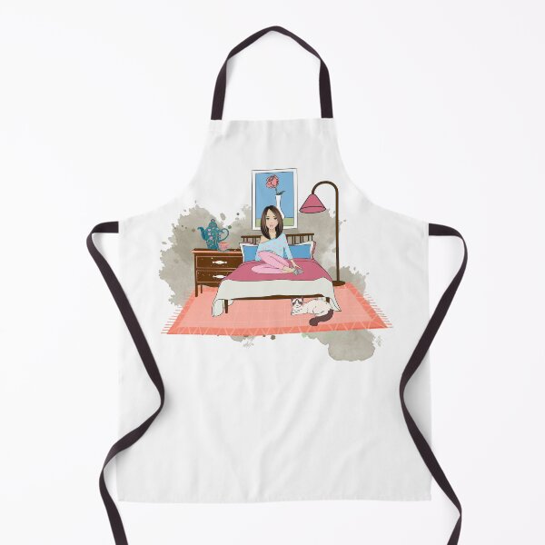 Item preview, Girl at Home sitting on her bed in her bedroom designed and sold by DesignJiggy.