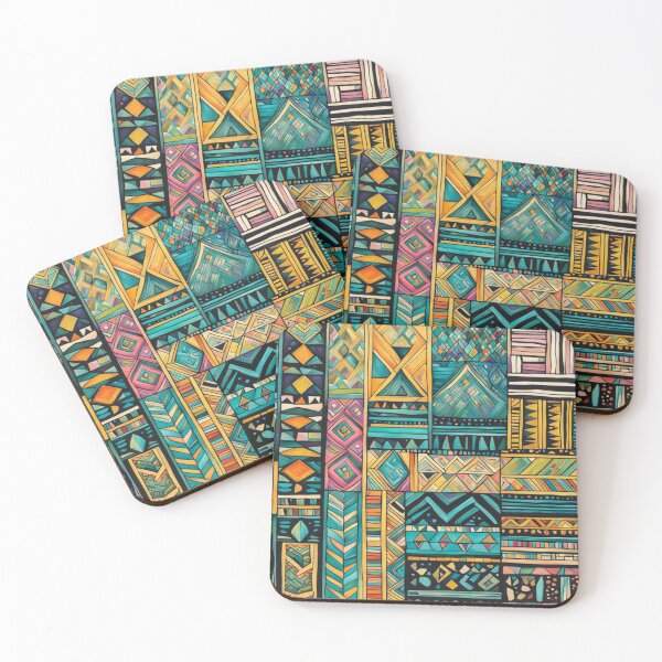 Item preview, Traditional Kilim Pattern, Ethnic Geometric Abstract Scandinavian Design in Watercolor - Tribal, Batik, Indian & Aztec Vintage Pattern,  designed and sold by MyArt23.