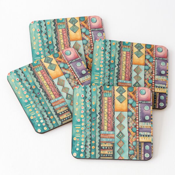 Item preview, Traditional Kilim Pattern, Ethnic Geometric Abstract Scandinavian Design in Watercolor - Tribal, Batik, Indian & Aztec Vintage Pattern,  designed and sold by MyArt23.