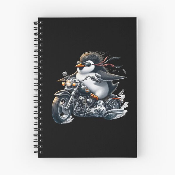 Aperçu de l'œuvre Né pour la croisière, conçu pour la vitesse : ce pingouin a une attitude de motard créée et vendue par CraftyrCreator.