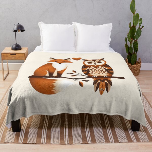 Item preview, Cute Fox and owl Day and night couple love each other valentine day  designed and sold by Animalpetslover.
