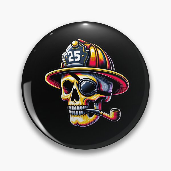 Item preview, Bravest Battalion: Firefighter Skull with Eye Patch designed and sold by artwaves.