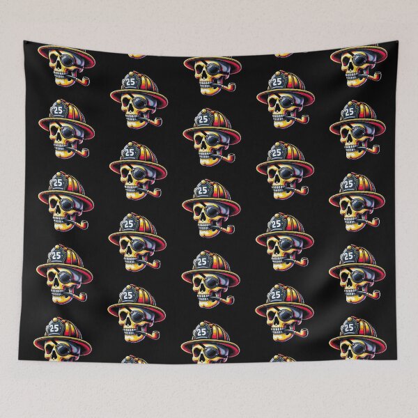 Item preview, Bravest Battalion: Firefighter Skull with Eye Patch designed and sold by artwaves.