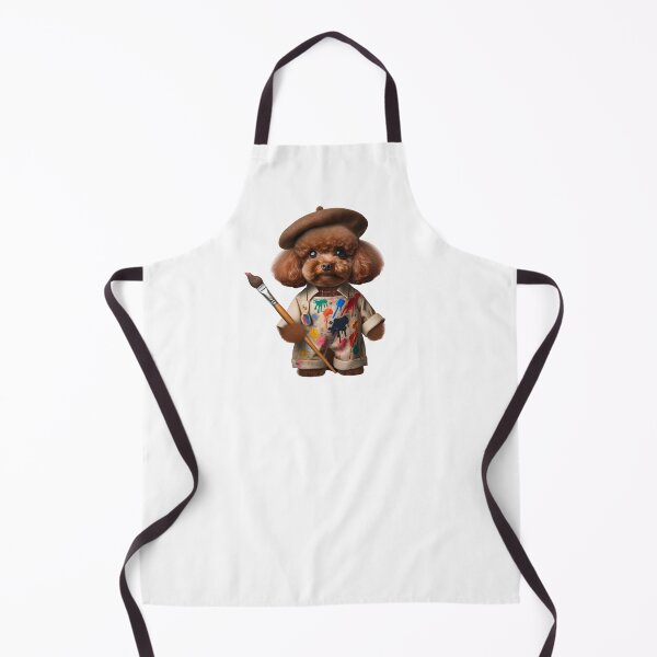 Item preview, Poodle Painter in Overalls designed and sold by toypoodlemom.