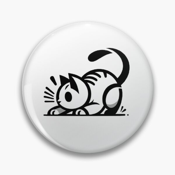 Item preview, A cartoon cat is bowing up and preparing to rush to the prey. designed and sold by liugr-dl.