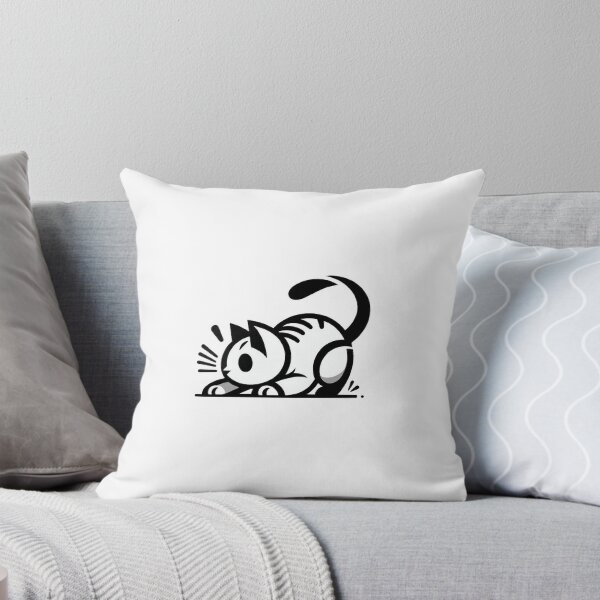 Item preview, A cartoon cat is bowing up and preparing to rush to the prey. designed and sold by liugr-dl.