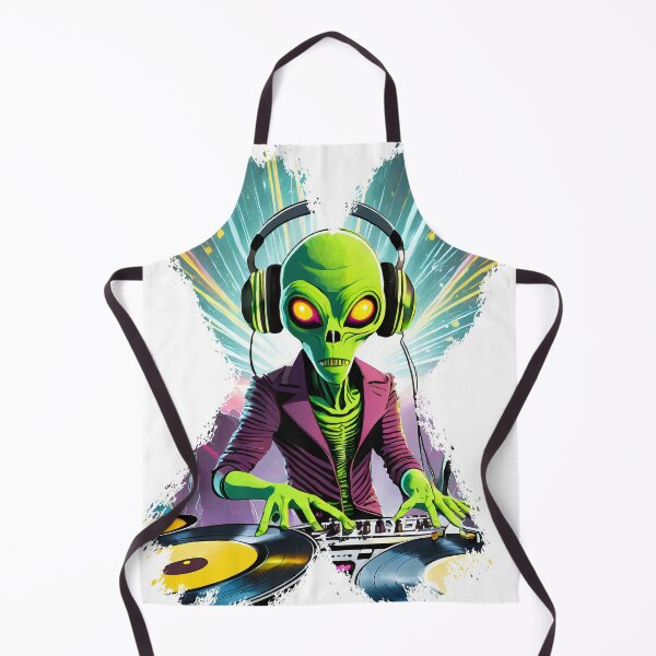 Item preview, An alien playing vinyl records designed and sold by Boogeyman Bill.