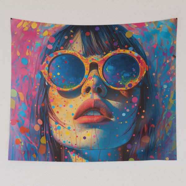 Item preview, Colorful Pop Art Woman | Psychedelic Sunglasses Portrait designed and sold by VUK VESOVIC.