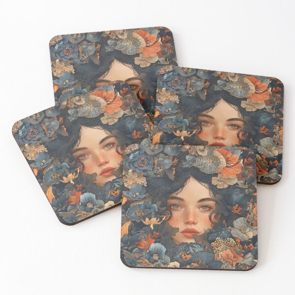 Item preview, ark Floral Woman Portrait Botanical Fantasy Art Print designed and sold by VUK VESOVIC.
