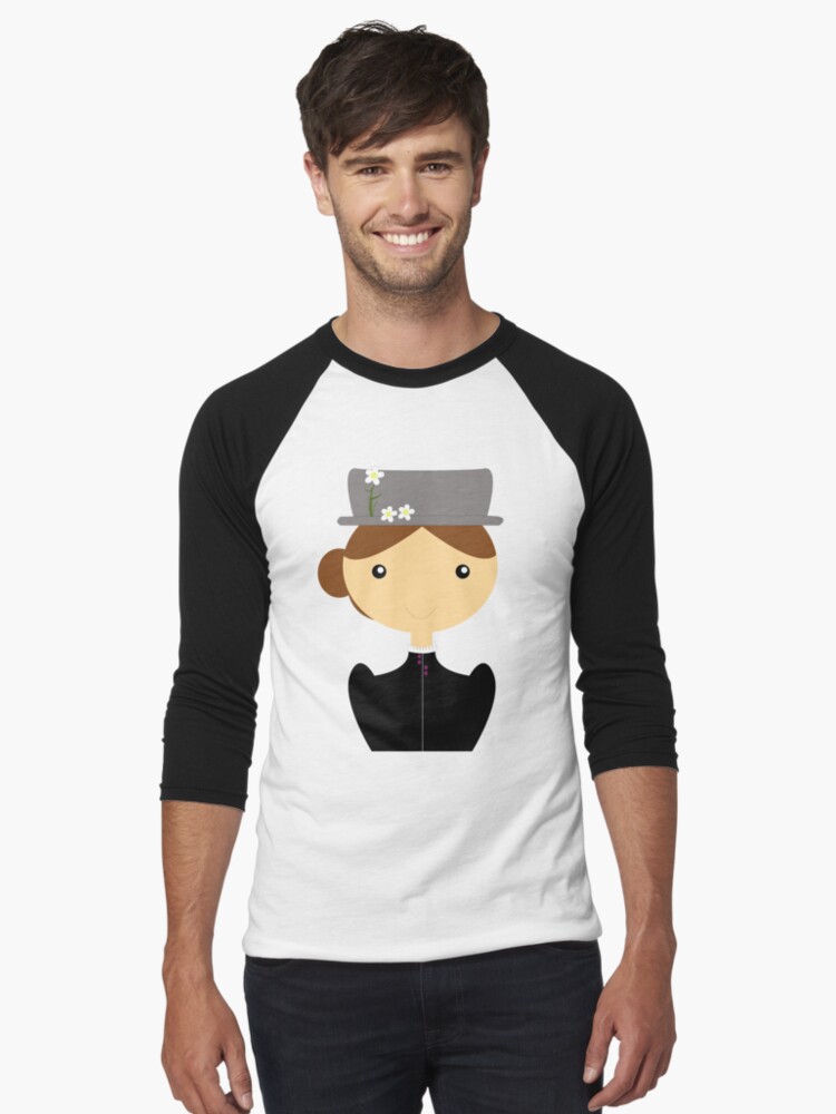 Imagen 1 de 3, Camiseta ¾ estilo béisbol con la obra Mary Poppins, diseñada y vendida por creotumundo.