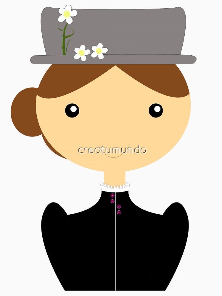 Imagen 3 de 3, Camiseta ¾ estilo béisbol con la obra Mary Poppins, diseñada y vendida por creotumundo.