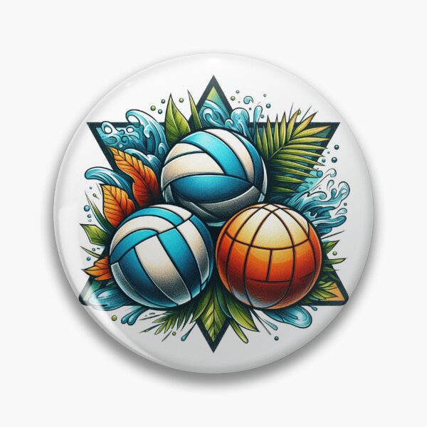 Item preview, "Joy and benefits from sports, represented by a volleyball, water polo ball, and beach ball designed and sold by PaintMeWorld.