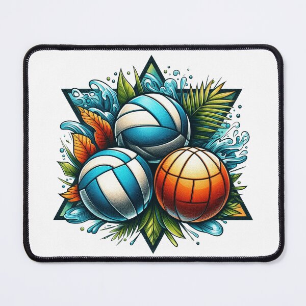 Item preview, "Joy and benefits from sports, represented by a volleyball, water polo ball, and beach ball designed and sold by PaintMeWorld.
