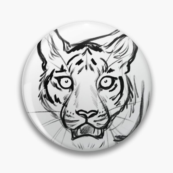 Item preview, Estudio del tigre | Tigre blanco y negro | Dibujo de tigre designed and sold by SandDolphin.